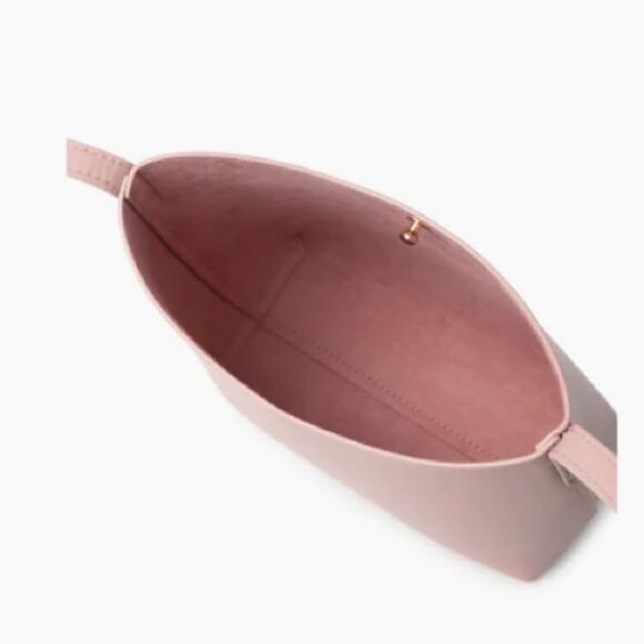 Samara FabFitFun Vegan Leather Suede Interior Peony Pink Medium Crossbody Bag - Picture 4 of 16